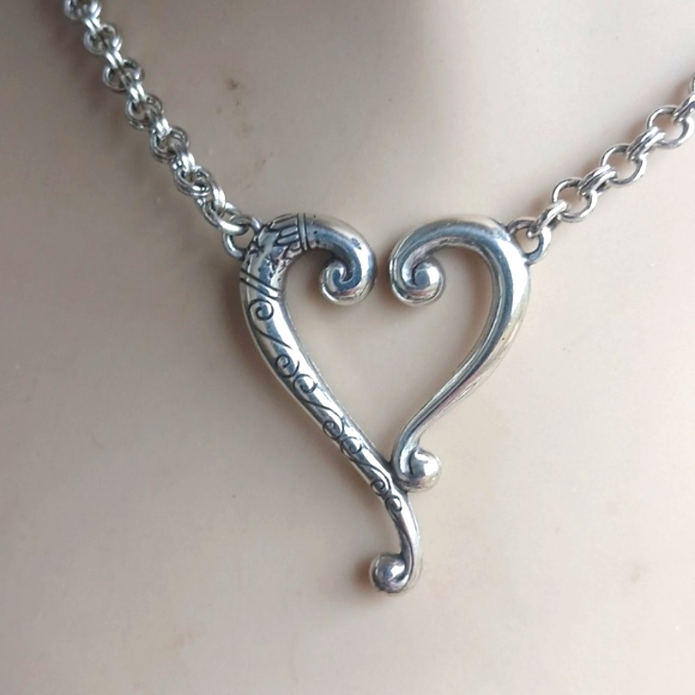 Brighton Swirly Heart Necklace Gift Bracelet Included!